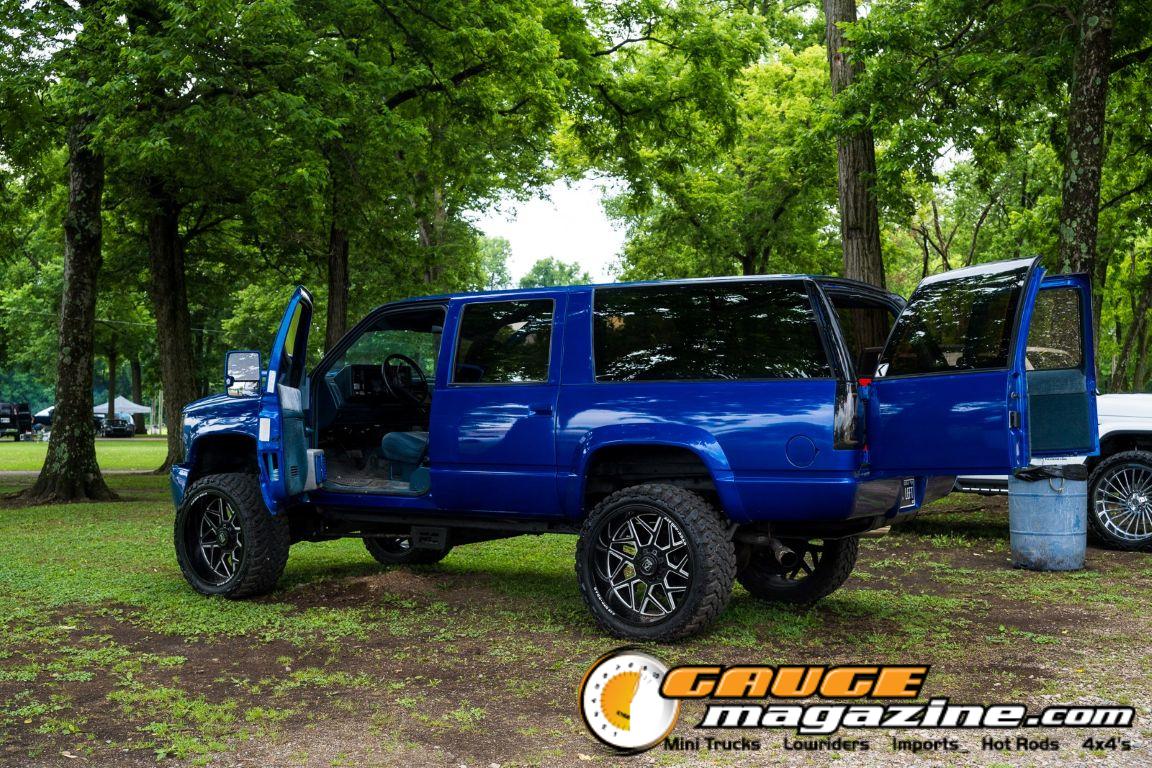 Custom trucks on display during Slamology 2026 Trucks