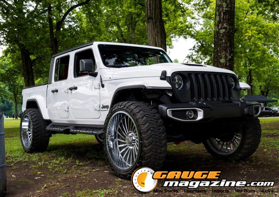 Custom trucks on display during Slamology 2026 Trucks