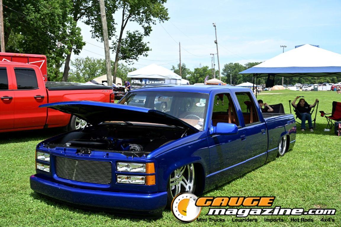 Custom trucks on display during Slamology 2026 Trucks