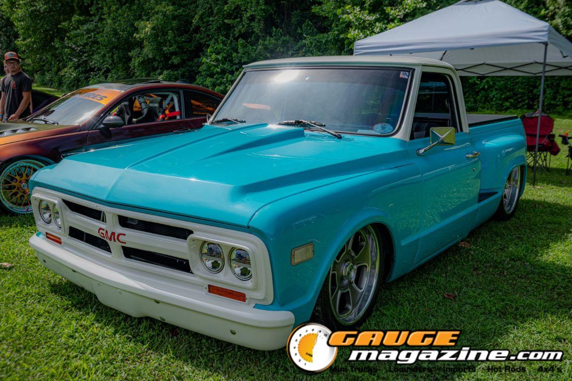 Custom trucks on display during Slamology 2026 Trucks