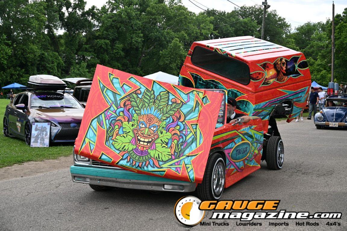 Custom trucks on display during Slamology 2026 Trucks