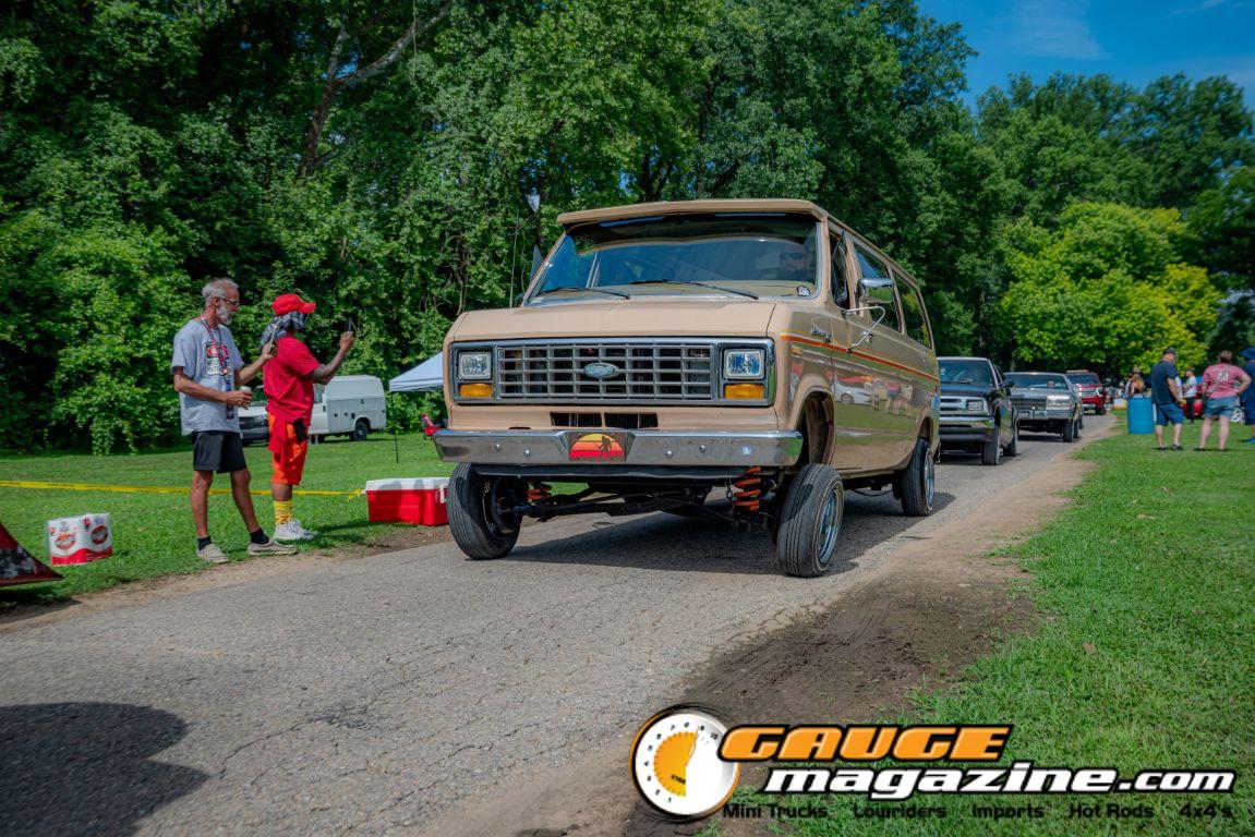 Custom trucks on display during Slamology 2026 Trucks