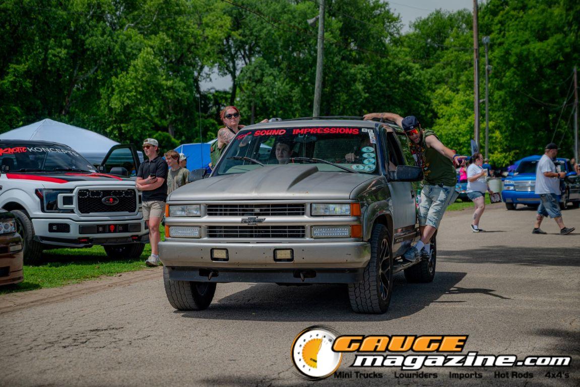 Custom trucks on display during Slamology 2026 Trucks