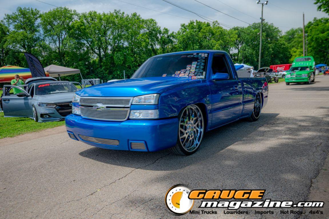 Custom trucks on display during Slamology 2026 Trucks