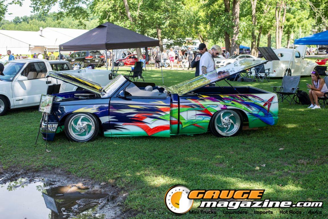 Custom trucks on display during Slamology 2026 Trucks