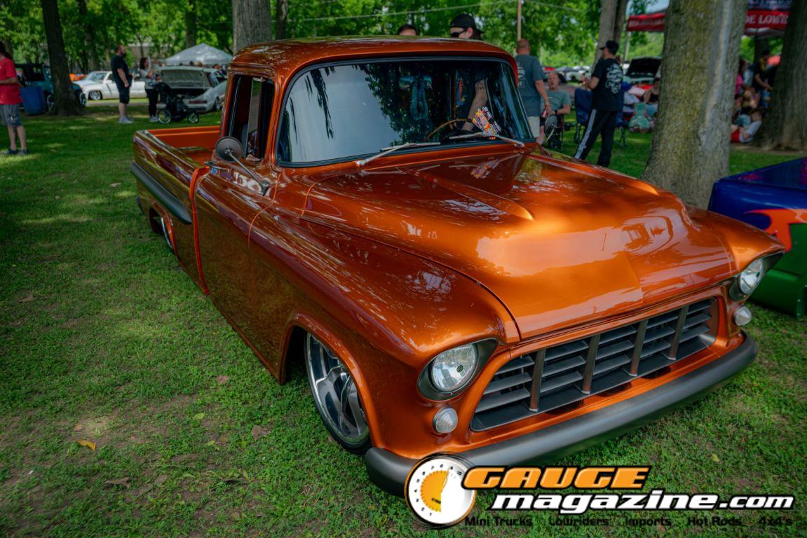 Custom trucks on display during Slamology 2026 Trucks