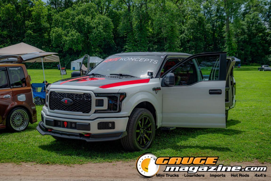 Custom trucks on display during Slamology 2026 Trucks