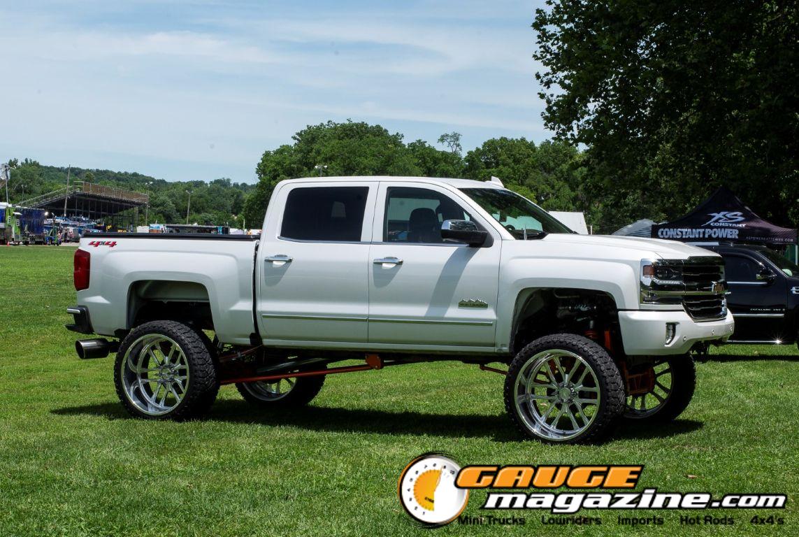Custom trucks on display during Slamology 2026 Trucks