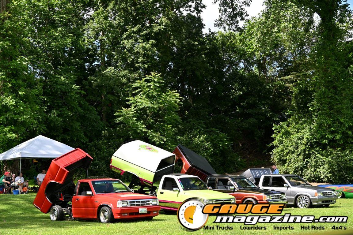 Custom trucks on display during Slamology 2026 Trucks