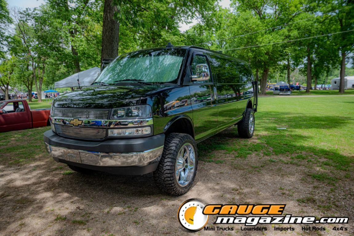 Custom trucks on display during Slamology 2026 Trucks
