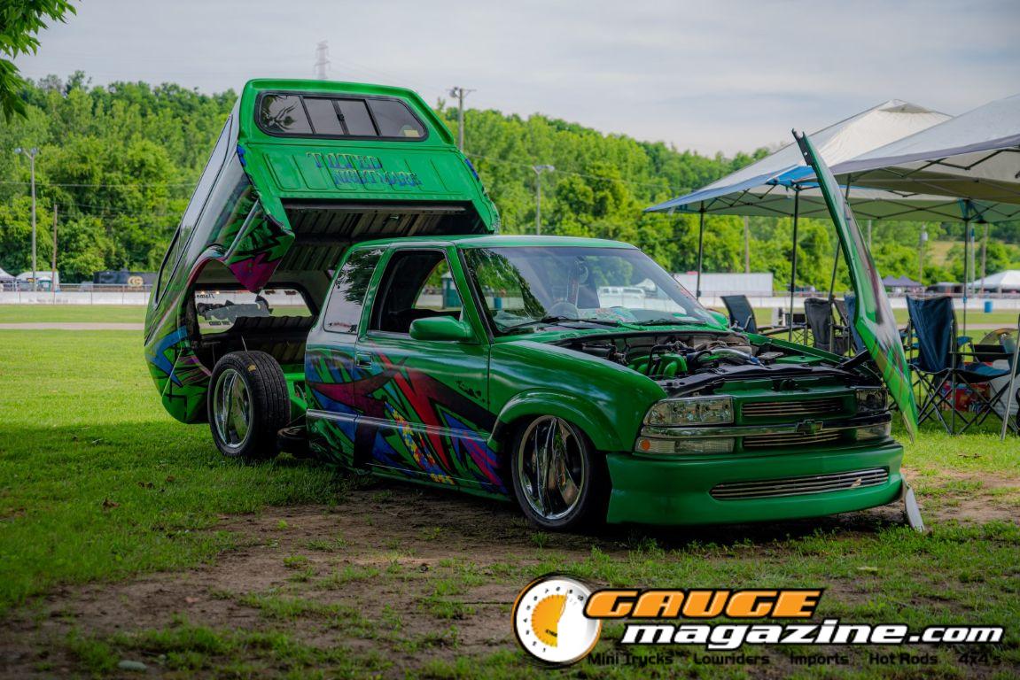 Custom trucks on display during Slamology 2026 Trucks