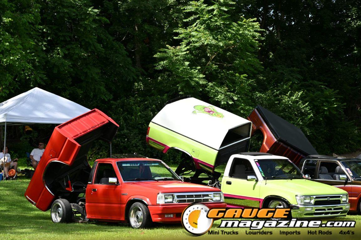 Custom trucks on display during Slamology 2026 Trucks