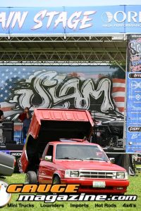 Custom trucks on display during Slamology 2026 Trucks