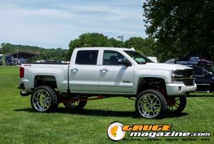 Custom trucks on display during Slamology 2026 Trucks