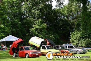 Custom trucks on display during Slamology 2026 Trucks